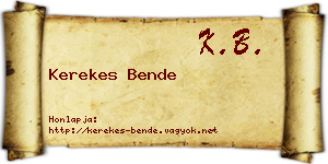 Kerekes Bende névjegykártya
