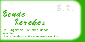 bende kerekes business card